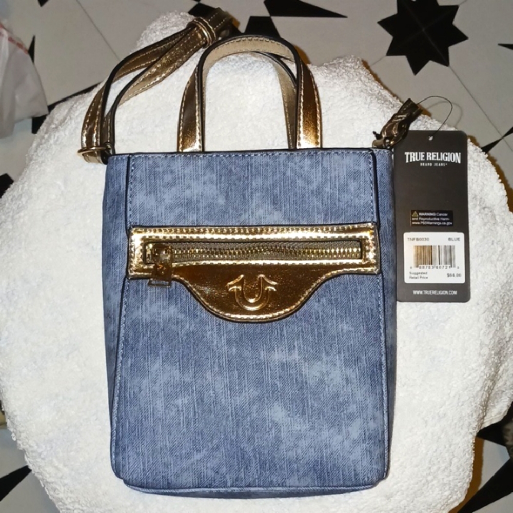 TRUE RELIGION Crossbody Vegan Leather PVC Polyester NWT